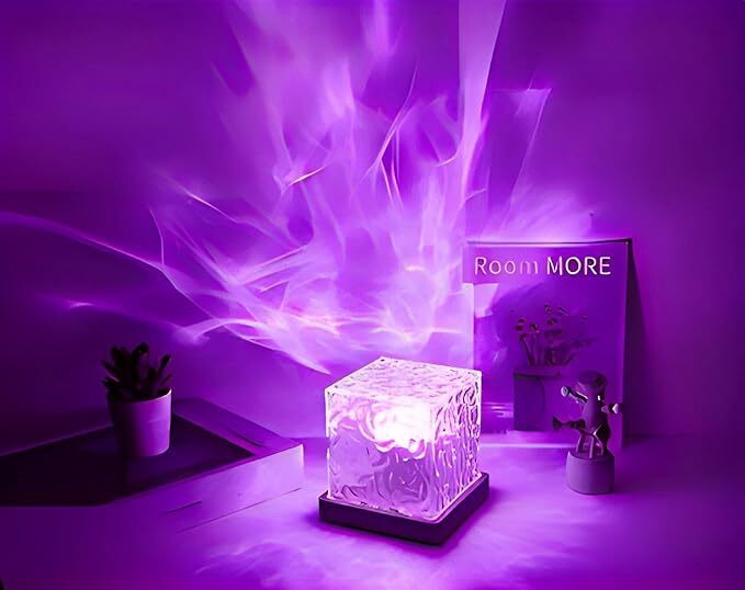 Mitsico Stress Lamp Ocean Wave Lamp Dynamic Water Ripple Projection Light, Abs Plastic, Free Size, Transparent | Adjustable 16 Color Changing Light Effects, Portable Design, Ideal For Home Decor And Gifting
