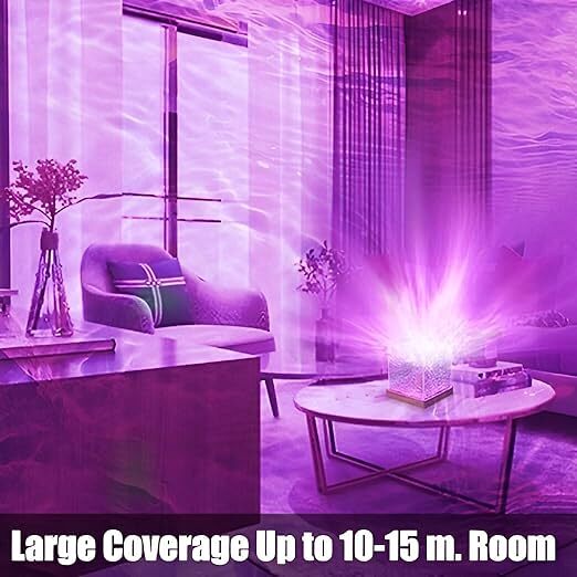 Mitsico Stress Lamp Ocean Wave Lamp Dynamic Water Ripple Projection Light, Abs Plastic, Free Size, Transparent | Adjustable 16 Color Changing Light Effects, Portable Design, Ideal For Home Decor And Gifting