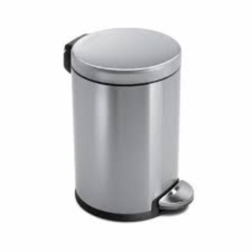 Stainless Steel Dustbin - Paddle Operated Design | Silver Color, Ideal For Household Housekeeping