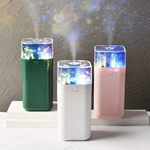 Galaxy Projection Humidifier - Plastic, 10x10x10 Cm | Humidifier, Night Light, Star Projector For Kids - 3 Color Options, Quiet Operation, Easy Clean Tank