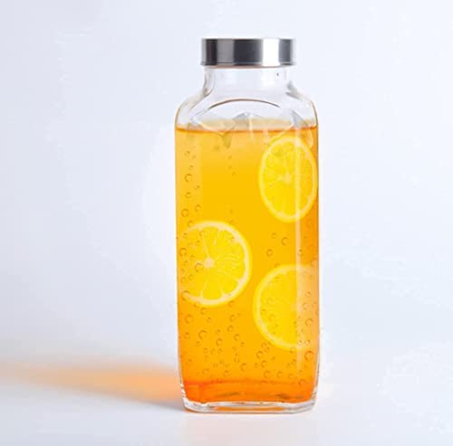 Water And Juice Glass Bottle - High-quality Material, Compact Size For Ample Storage | Airtight Seal, Distinctive Crocodile Pattern, Easy To Clean Decor Accent