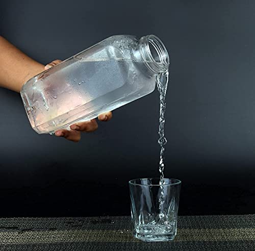 Water And Juice Glass Bottle - High-quality Material, Compact Size For Ample Storage | Airtight Seal, Distinctive Crocodile Pattern, Easy To Clean Decor Accent