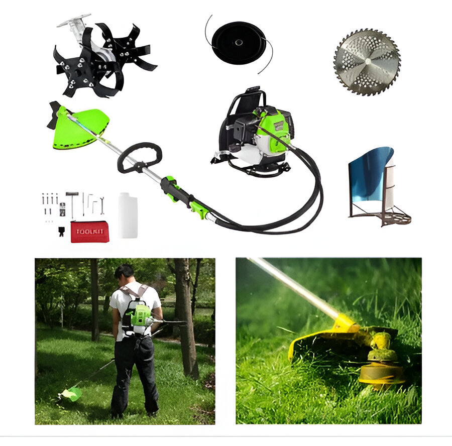 Back Pack 2 Strokes 52 Cc Brush Cutter With Round Tiller Attachment