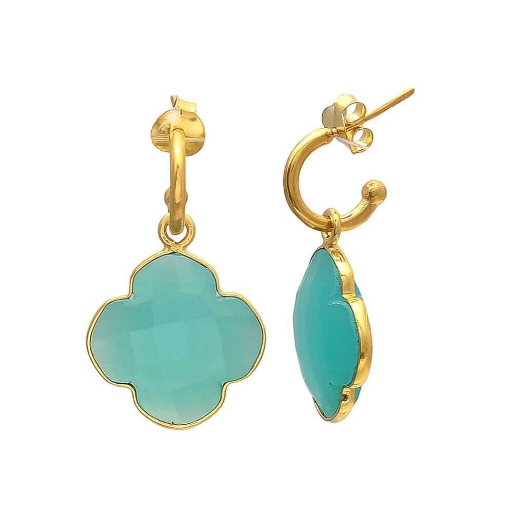 New Arrival Woman Drop Earring With Turquoise Stone