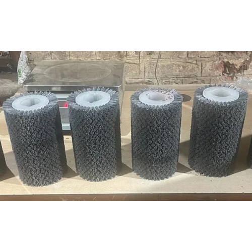 Abrasive Nylon Roller Brush - Bristle Color: Black