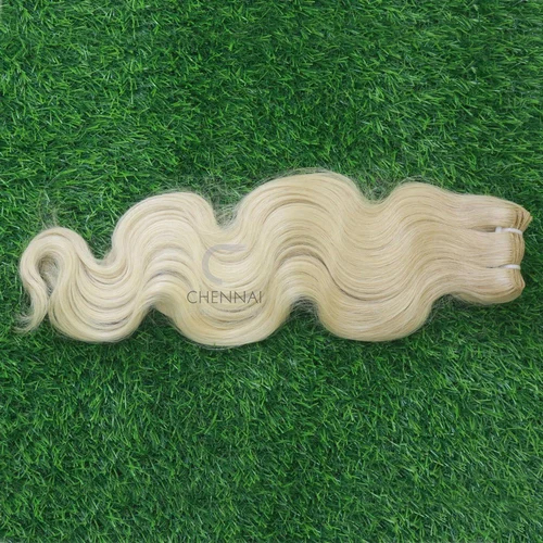 28 Inch Blond Bodywavy Premium Quality Virgin Natural Process Human Hair Extensions - Hair Extension Type: Clip-in
