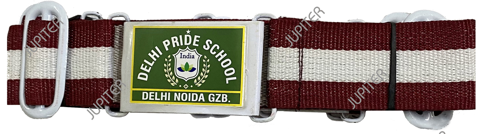 School Belt - Metal Finish In Brass And Steel, Powder Coating With Customized Logo, Tailored Niwar Options For Unisex Wearers Aged 4-19