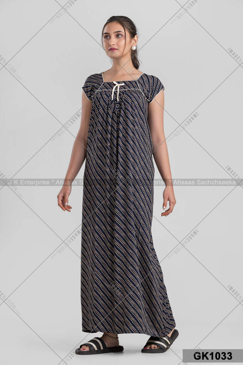 Fine Cotton Bip Nighty (Gk1033) - Color: 3 Colors