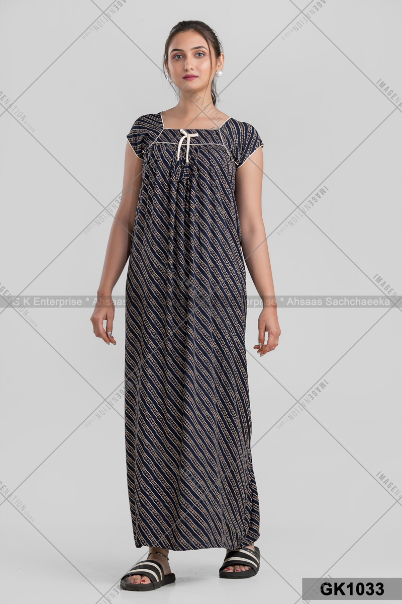 Fine Cotton Bip Nighty (Gk1033) - Color: 3 Colors