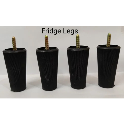 Oval Fridge Adjustable Legs - Plastic Material, Available in Different Sizes, Black Color, Plain Finish | Durable Support for Sturdy Fridge Stability