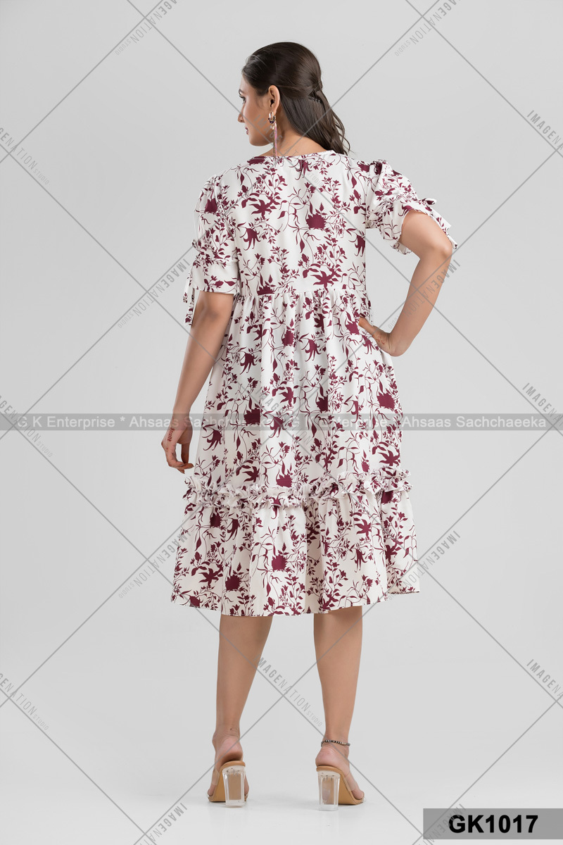 V Neck Half Sleeve Kurti (Gk1017)