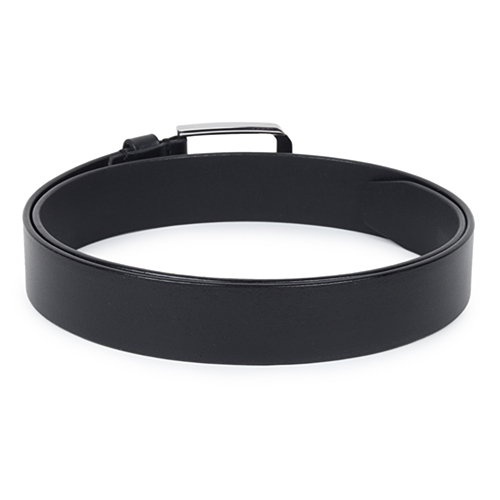 Mens Black Leather Belt - Buckle Material: Steel