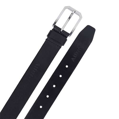 Mens Black Leather Belt - Buckle Material: Steel