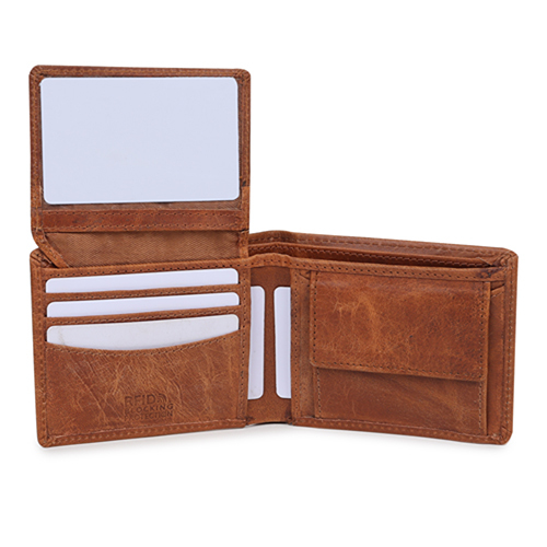 Mens Leather Wallet - Various Sizes, Modern Design In Tan Orange | Foldable Structure With Attractive Style, Multiple Color Options