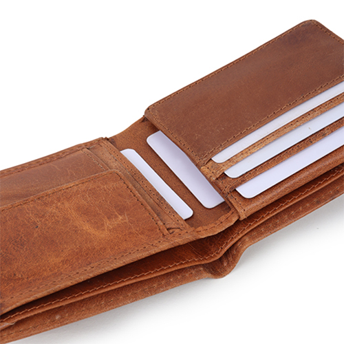 Mens Leather Wallet - Various Sizes, Modern Design In Tan Orange | Foldable Structure With Attractive Style, Multiple Color Options