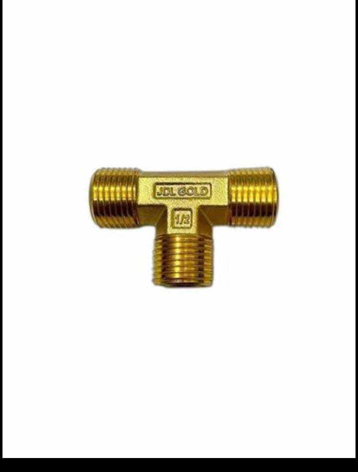 1/2" Brass Male Tee - Color: Golden