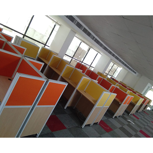 Modular Office Workstation - High-quality Pvc, Polished Brown Finish | Moisture-proof, Easy To Clean, Customizable Design