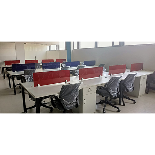 Modular Office Workstation - High-quality Pvc, Polished Brown Finish | Moisture-proof, Easy To Clean, Customizable Design