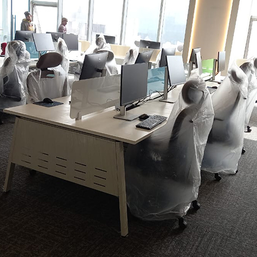 Modular Office Workstation - High-quality Pvc, Polished Brown Finish | Moisture-proof, Easy To Clean, Customizable Design