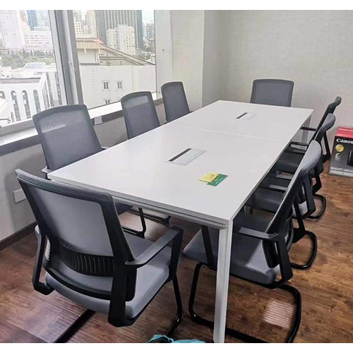 Office Conference Table - Pvc Material, Customizable Size & Brown Color | Moisture-proof, Easy To Clean, Elegant Polished Finish