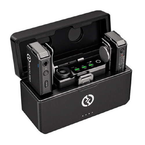 Hollyland Lark M2 Combo Wireless Mic - High Dynamic Range, Rechargeable Battery, Sleek Black Design, Plug & Play for Conference Use