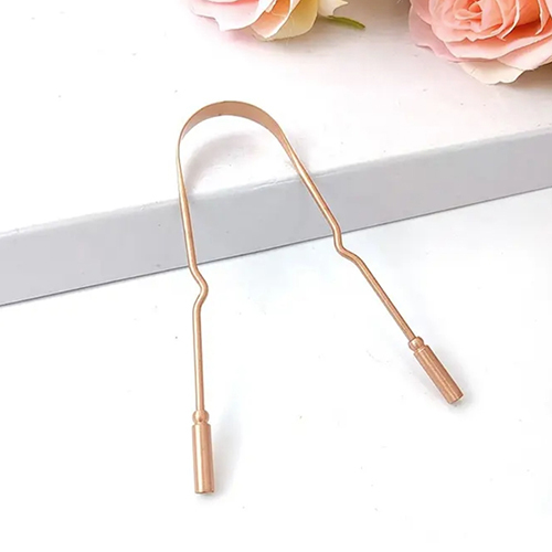 Unique Copper Tongue Cleaner - Pure Copper, Compact Size, Sleek Silver Color | Antimicrobial, Effective Oral Hygiene Tool For All Ages