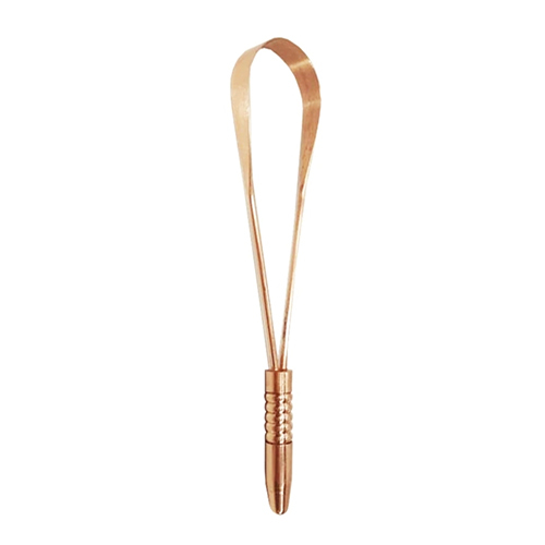 One Handle Copper Tongue Cleaner - Copper Material, Ergonomic Grip Design | Suitable For All Ages, Multiple Uses For Oral Hygiene