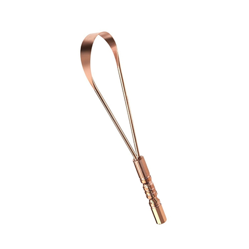 One Handle Copper Tongue Cleaner - Copper Material, Ergonomic Grip Design | Suitable For All Ages, Multiple Uses For Oral Hygiene