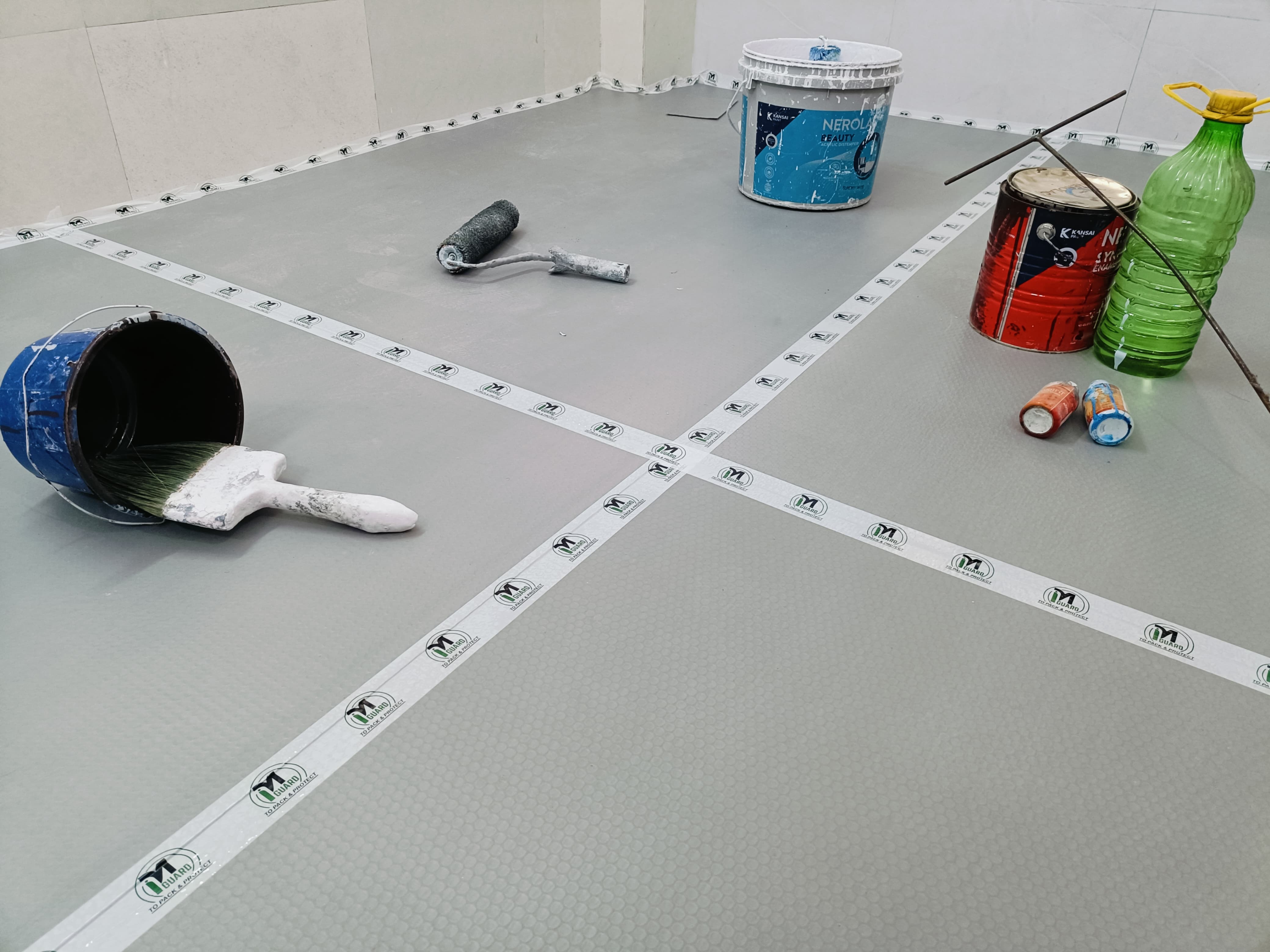 Floor Protection Sheet - High-strength Cross-laminated Film, Engineered 3-layer Composite Structure