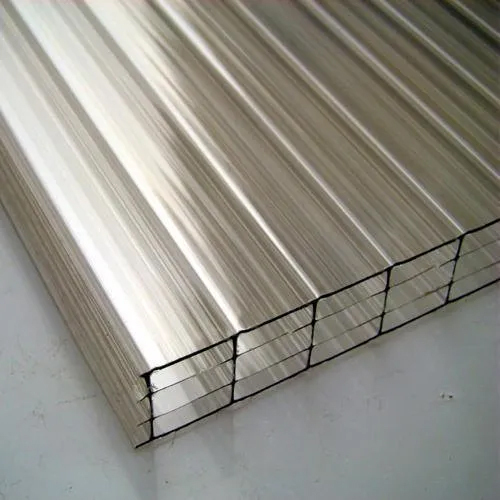 Triple Wall Polycarbonate Roofing Sheet - Polycarbonate Material, 39X7 Ft. Size, Transparent Color | Plain Surface, Ideal for Commercial Use