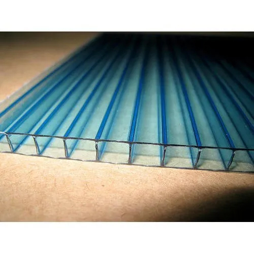 Multiwall Polycarbonate Roofing Sheets - Polycarbonate Material, 6 Feet Size, Blue Color, 10 Millimeter Thickness, Plain Surface, Industrial Usage