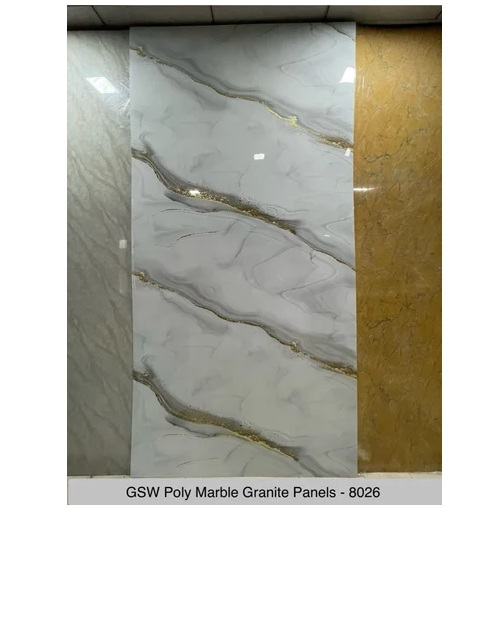 UV Gold Marble Sheet - 7 x 4 Feet | Polished Yellow Slabs, 2-4mm Thickness, No Water Absorption