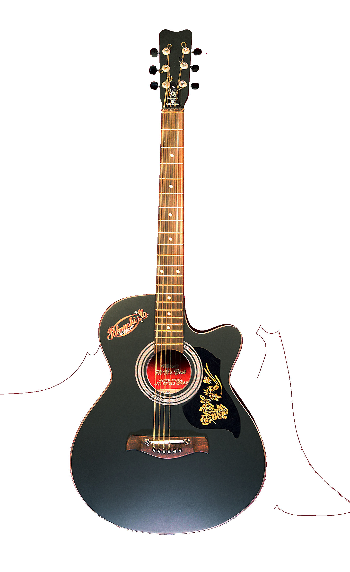 Beginners - Guitar - Blue | Wood Body, Standard Size, Basswood Fingerboard, Non-electric, Melodious Tone