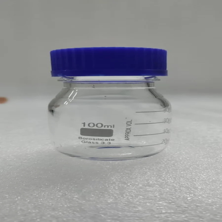 Wide Mouth Bottle - 500 ml, Transparent Glass | Lab Application, Industrial Use, Screw Cap Liner, Warranty Included