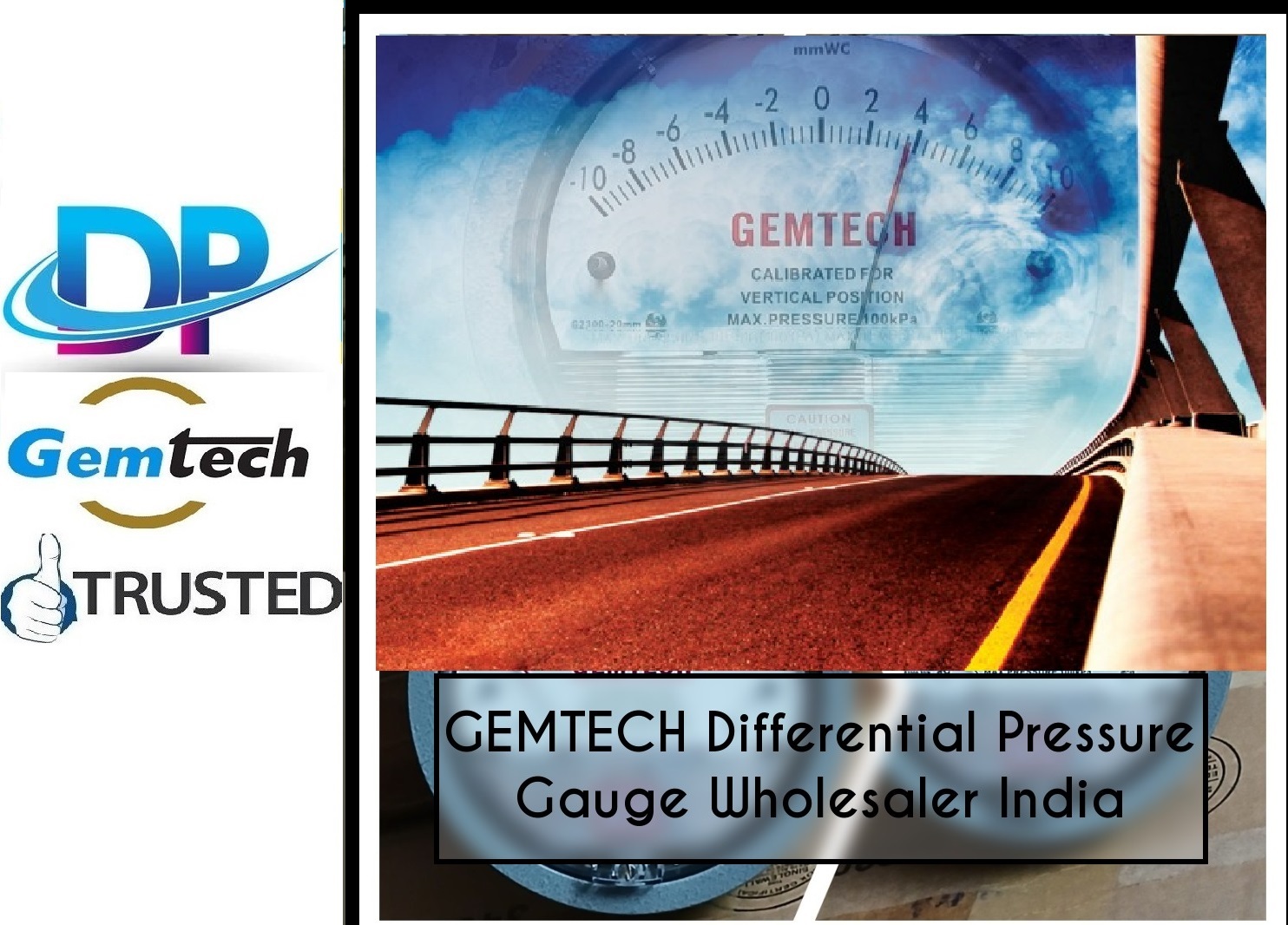 Model G2300-30 Cm Gemtech Differential Pressure Gauges Range 15-0-15 Cm Wc From Bareta Bathinda (Pb)