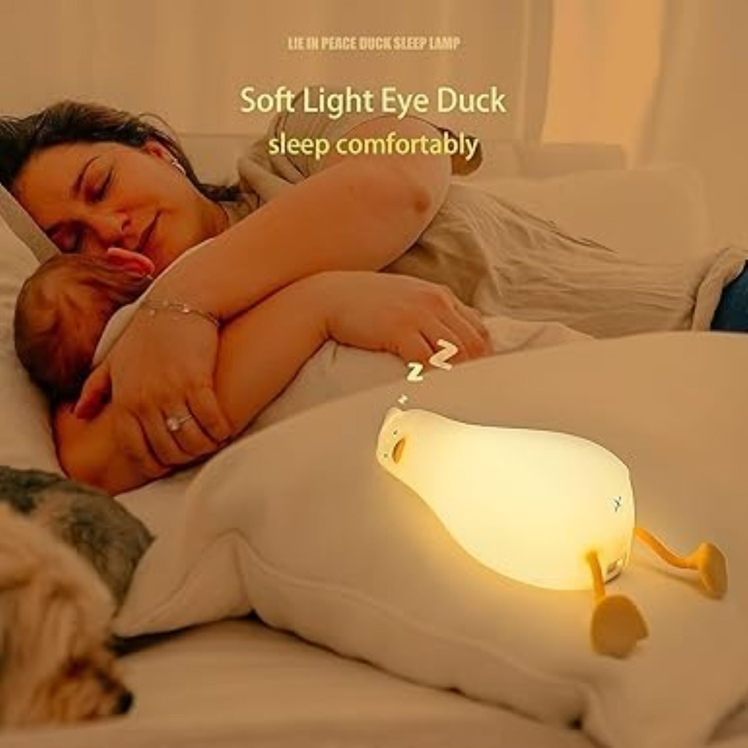 Duck Night Lamp - Silicone Material, 12x9x8 Cm | Multicolor Kawaii Design, Touch Sensor, Usb Rechargeable, Portable Baby Night Light