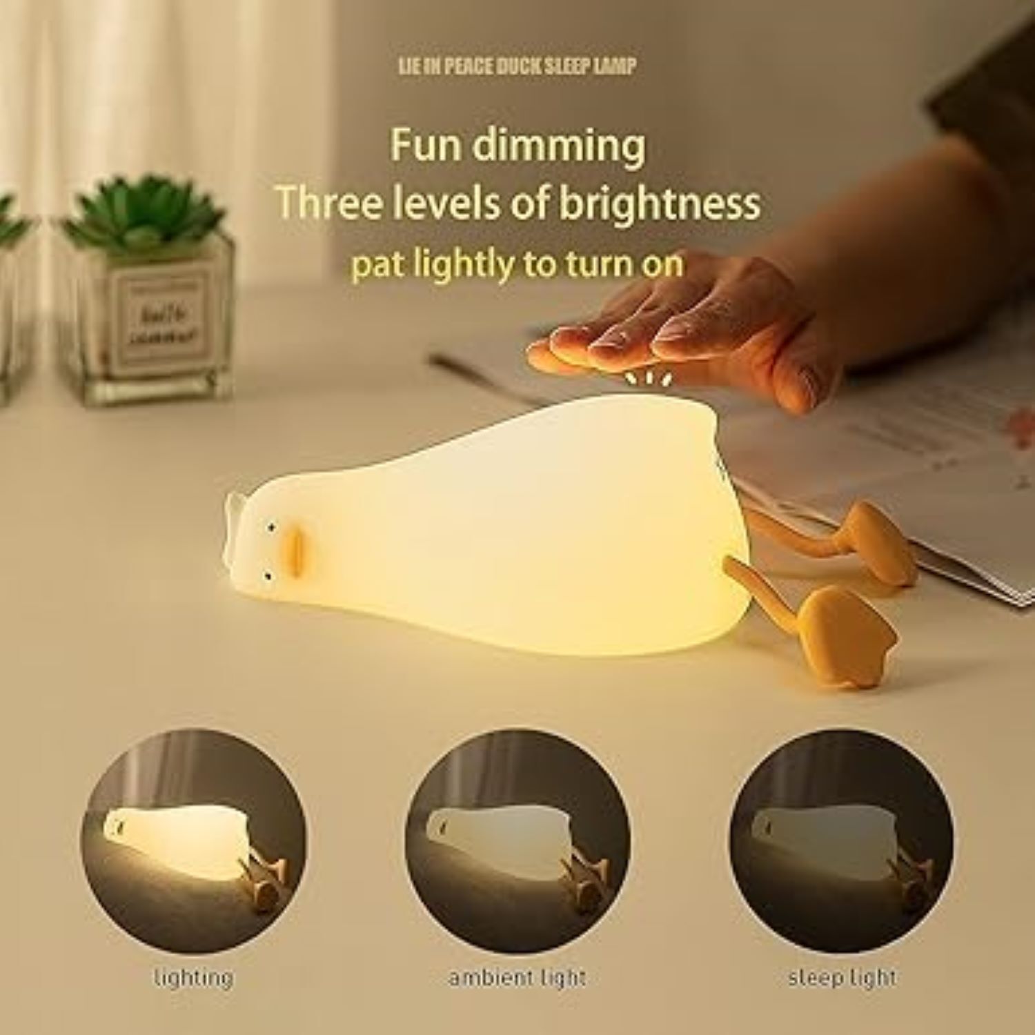 Duck Night Lamp - Silicone Material, 12x9x8 Cm | Multicolor Kawaii Design, Touch Sensor, Usb Rechargeable, Portable Baby Night Light