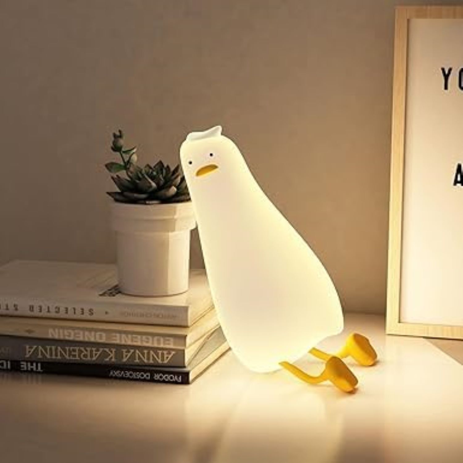 Duck Night Lamp - Silicone Material, 12x9x8 Cm | Multicolor Kawaii Design, Touch Sensor, Usb Rechargeable, Portable Baby Night Light