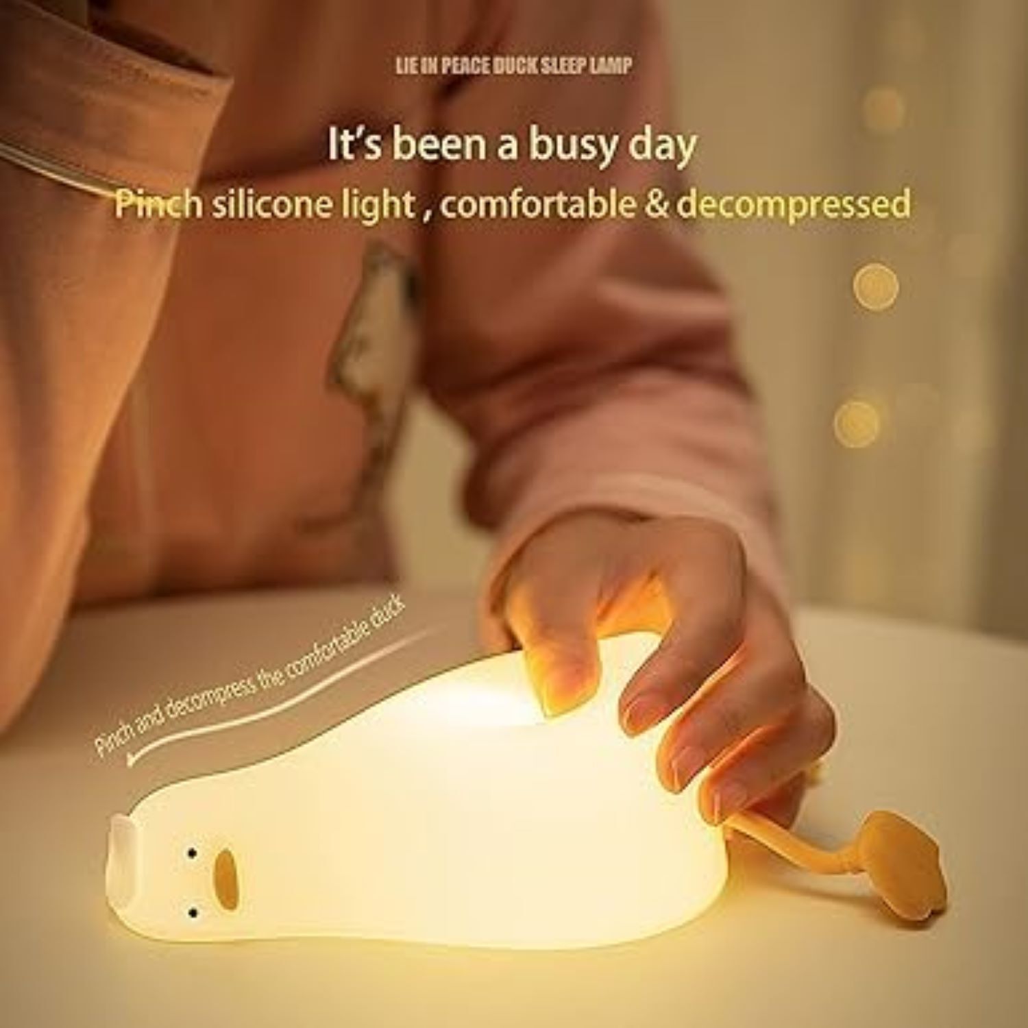 Duck Night Lamp - Silicone Material, 12x9x8 Cm | Multicolor Kawaii Design, Touch Sensor, Usb Rechargeable, Portable Baby Night Light