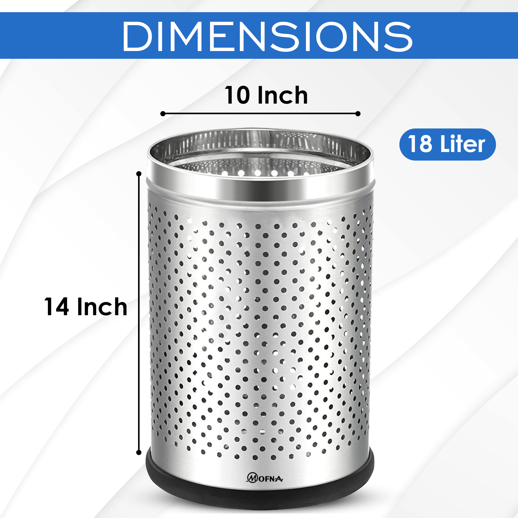Stainless Steel Paper Bin - 10x14 Inches | Durable Ss Grade 202/304 Customized Color Options Convenient Foot Pedal Design