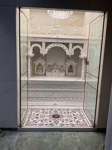 Marble Home Temples - Elegant White Marble Finish , Stunning Decorative Art Pieces for Home Décor