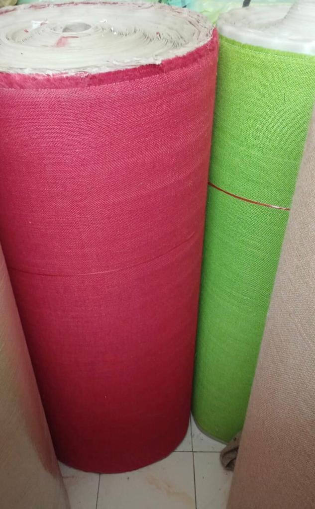 14/15 Jute Laminated Cloth - 100 Meter Length, 51 Inch Width, Natural Brown Color | 300 Gsm Weight, Customised Density, Fine Strength, Dyed Texture