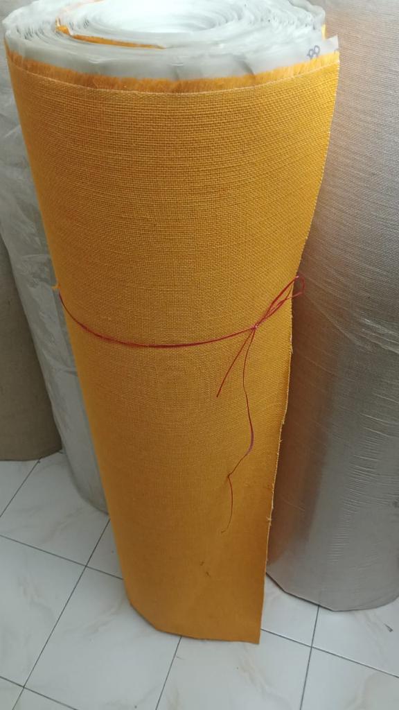 14/15 Jute Laminated Cloth - 100 Meter Length, 51 Inch Width, Natural Brown Color | 300 Gsm Weight, Customised Density, Fine Strength, Dyed Texture