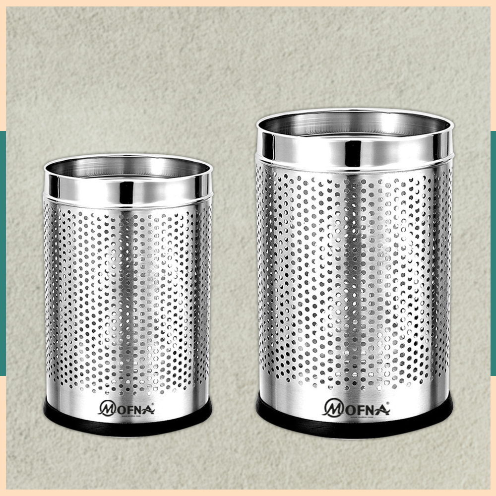 Open Tope Stainless Steel Perforated Dustbin - Application: Perfect For Offices