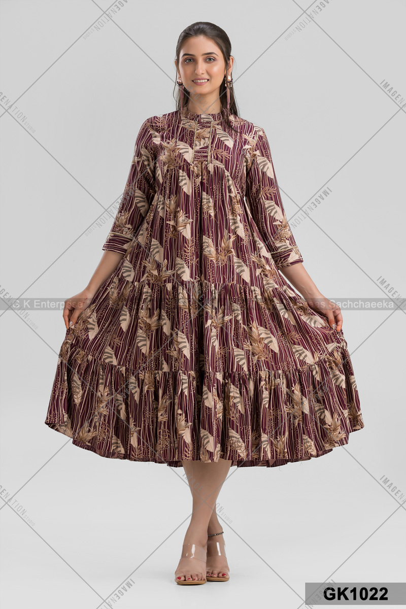 Beautiful Trending Tier Long Frock (Gk1020)