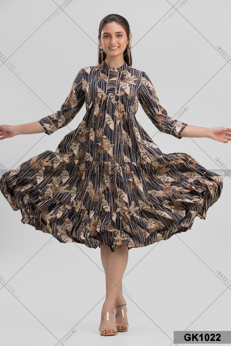 Beautiful Trending Tier Long Frock (Gk1020)