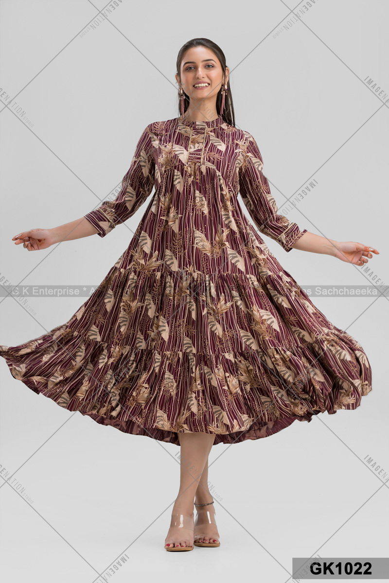 Beautiful Trending Tier Long Frock (Gk1020)