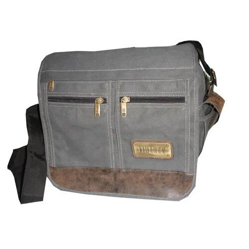 Canvas Bag - Brown, 10-14 Inch | Durable Canvas Material, Zipper Closure, Lightweight Design