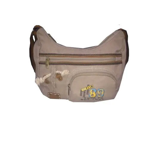 Canvas Bag - Brown, 10-14 Inch | Durable Canvas Material, Zipper Closure, Lightweight Design