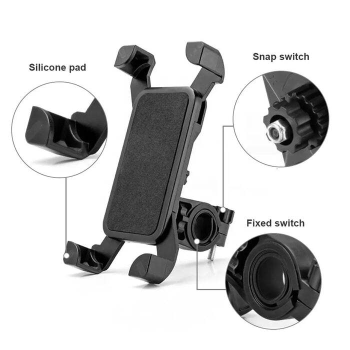 Universal Bike Handlebar Phone Holder - Anti Shake & Stable Cradle Clamp | 360a Rotation, Compatible With Motorcycles And Bicycles